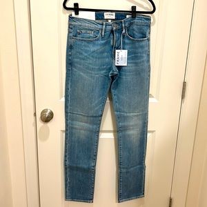 Frame Denim L’Homme Slim Fit Mid Rise Light Wash Jeans Size 31